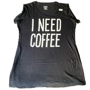 Caramel Cantina Women’s Short Sleeve Knee Dress size 2X/3X, Black, I Need Coffee